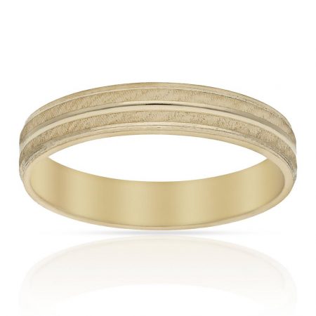 Alianza tallada brillo y mate 4mm. oro 18k