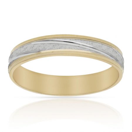 Alianza tallada brillo y mate 4mm. oro 18k