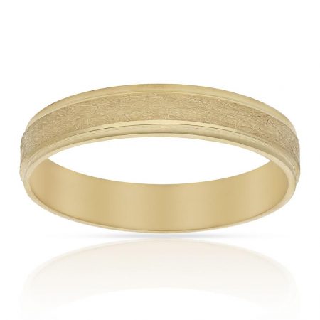 Alianza tallada brillo y mate 4mm. oro 18k