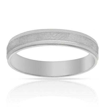 Alianza tallada brillo y mate 4mm. oro blanco 18k