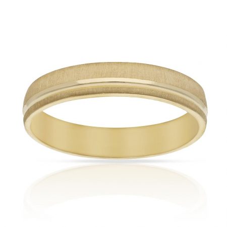 Alianza tallada brillo y mate 4mm. oro 18k