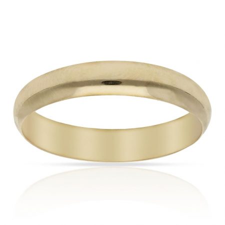 Alianza lisa brillo media caña 4mm. oro 18k