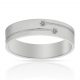 Alianza tallada 5mm. brillo 2 diamantes oro blanco 18k