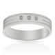 Alianza tallada 5mm. brillo 3 diamantes oro blanco 18k