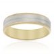 Alianza ancha tallada bicolor brillo 5mm. oro 18k