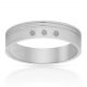 Alianza tallada brillo 5mm. 3 diamantes oro blanco 18k