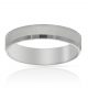 Alianza ancha brillo y mate 5mm. oro blanco 18k