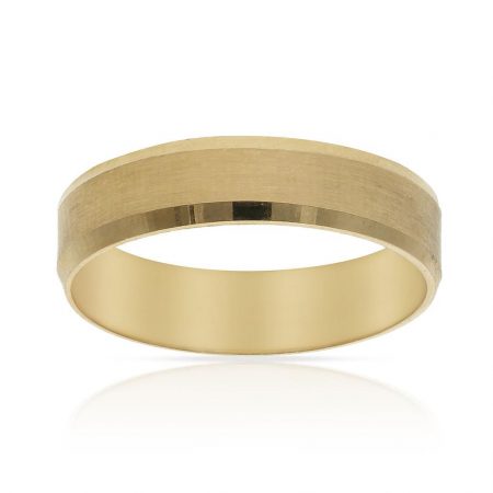 Alianza ancha tallada brillo y mate 5mm oro 18k