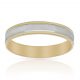 Alianza bicolor tallada brillo y mate 4mm. oro 18k