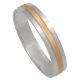 Alianza tallada bicolor 4mm. oro rosa y oro blanco 18k