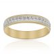 Alianza bicolor tallada en estrella brillo 4mm. oro 18k