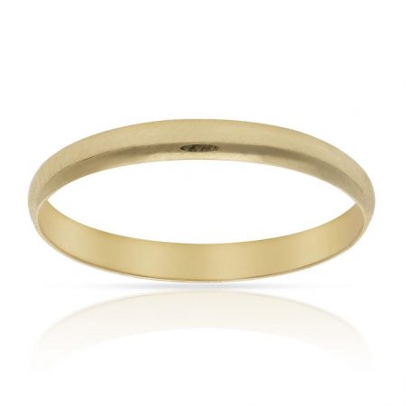 Alianza fina lisa brillo media caña 2,5mm. oro 18k