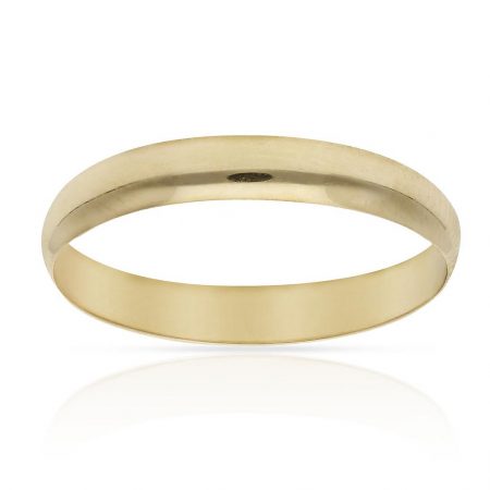 Alianza lisa brillo media caña 3mm. oro 18k