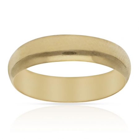 Alianza lisa brillo media caña 5mm. oro 18k