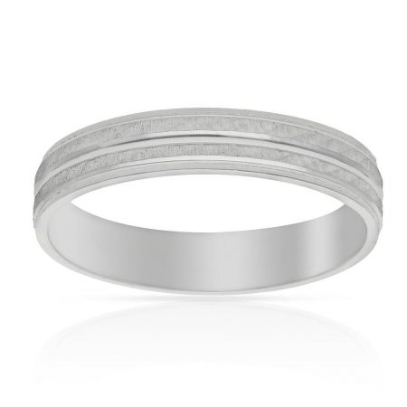 Alianza tallada brillo y mate 4mm. oro blanco 18k