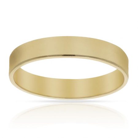 Alianza plana lisa brillo 4mm. oro 18k