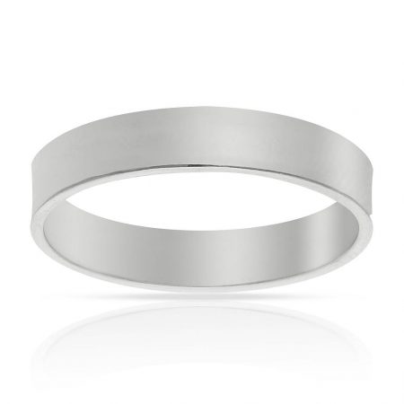 Alianza plana lisa brillo 4mm. oro blanco 18k.