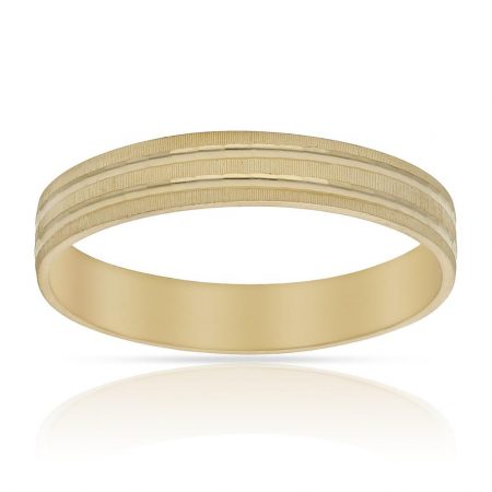 Alianza tallada brillo y mate 3,5mm. oro 18k