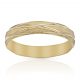 Alianza tallada líneas cruzadas brillo mate 4mm. oro 18k