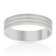Alianza ancha líneas talladas brillo 5mm. oro blanco 18k