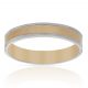 Alianza bicolor tallada brillo 4mm. oro rosa y blanco 18k