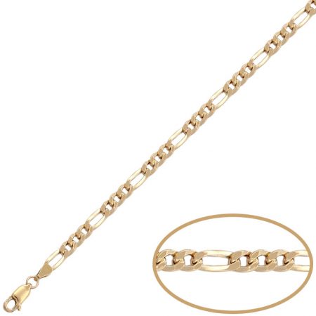 Cadena modelo 3x1 ancho de 4mm. y largo 60cm. oro 18k