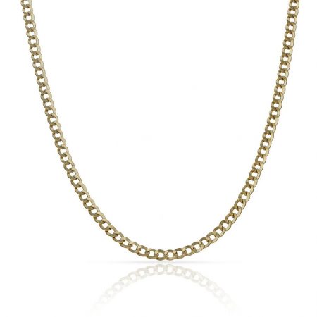 Cadena modelo barbada brillo ancho de 2,5mm. y largo 45cm. oro 18k