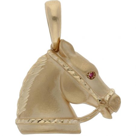 Colgante cabeza de caballo medidas 25mm.x23mm. oro 18k