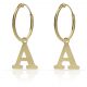 Aros con abalorio de letra oro 18k