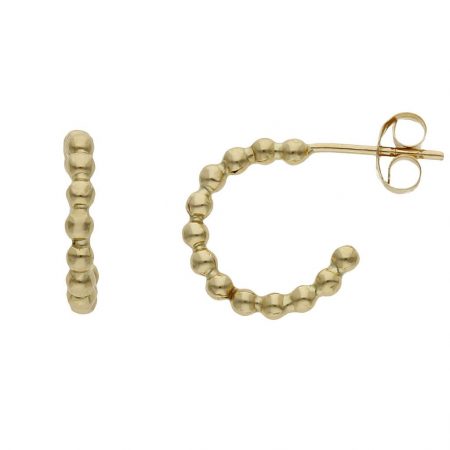 Aros bolas brillo liso oro 18k