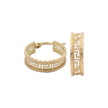 Aros calados greco 10mm.x5mm. oro 18k