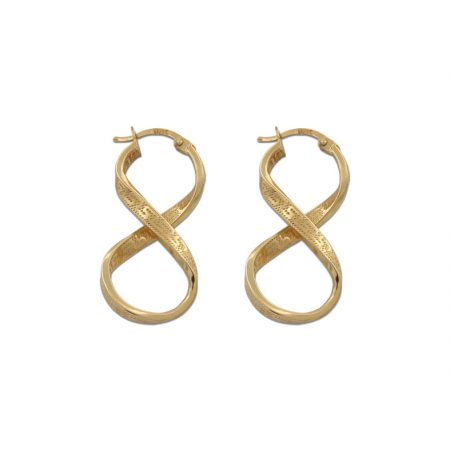 Aros ocho tallado greco 14mm.x23mm. oro 18k