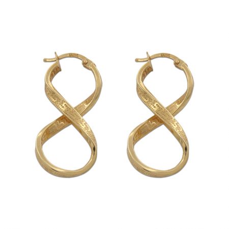 Aros ocho tallado greco 16mm.x32mm. oro 18k