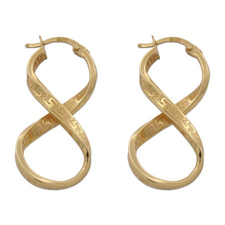 Aros ocho tallados greco 20mm.x40mm. oro 18k