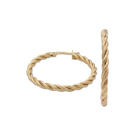 Aros rizados brillo 15mm. oro 18k