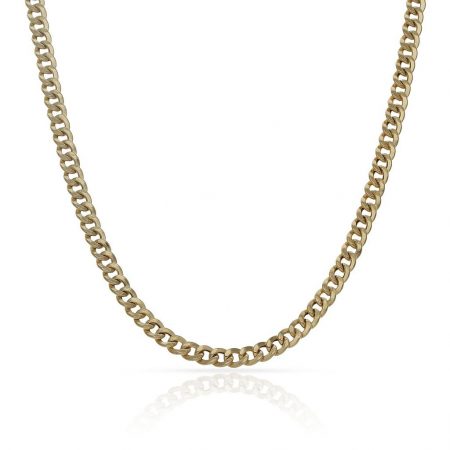 Cadena modelo barbada ancho de 3mm. y largo 50cm. oro 18k