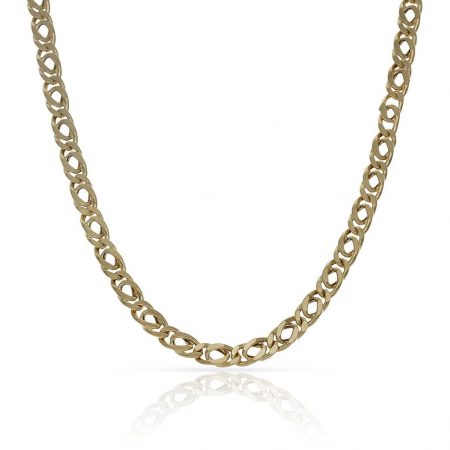 Cadena eslabón doble ancho de 3,5mm. y largo 60cm. oro 18k