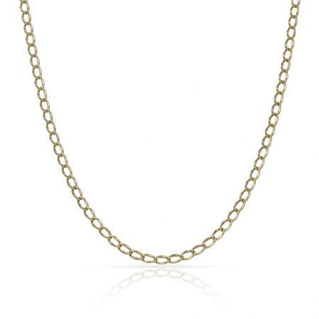 Cadena eslabón oval ancho de 2mm. y largo 60cm. oro 18k