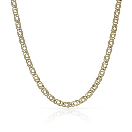 Cadena eslabon doble ancho de 3mm. y largo 60cm. oro 18k