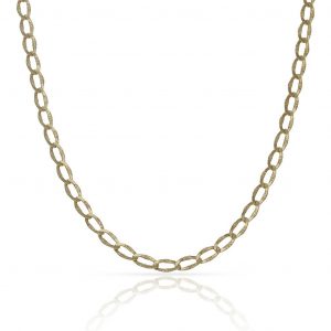 Cadena eslabón oval ancho de 3mm. y largo 40cm. oro 18k