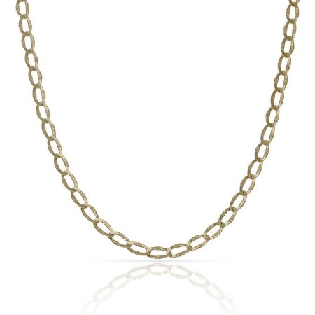 Cadena eslabón oval ancho de 3mm. y largo 60cm. oro 18k