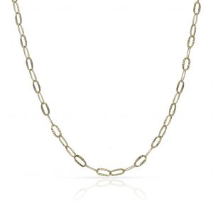 Cadena eslabón oval ancho de 2,5mm. y largo 40cm. oro 18k