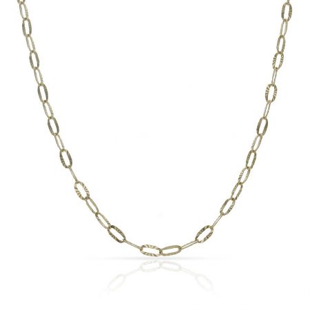 Cadena eslabón oval ancho de 2,5mm. y largo 60cm. oro 18k