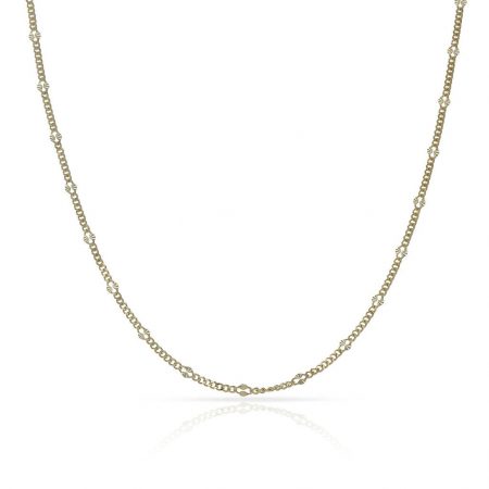 Cadena eslabón plano ancho de 1,5mm. y largo 40cm. oro 18k