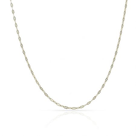 Cadena eslabón fino tallado ancho de 1mm. y largo 50cm. oro 18k