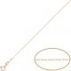 Cadena fina y plana ancho de 1,3mm y largo 45cm. oro 18k