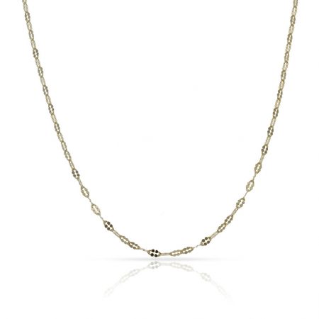 Cadena eslabon fino brillo ancho de 1,5mm. y largo 50cm. oro 18k