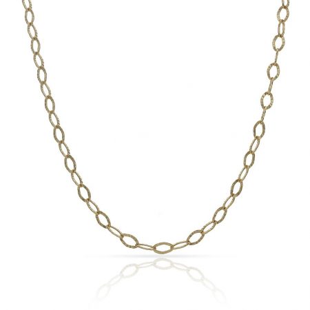 Cadena eslabón rombo ancho de 3mm. y largo 60cm. oro 18k