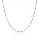 Cadena fina Singapur ancho de 1,5mm. y largo 40cm. oro blanco 18k