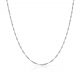 Cadena fina singapur ancho de 1mm. y largo 45cm. oro blanco 18k